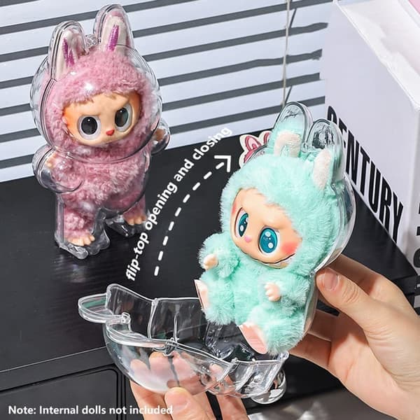 POP MART Labubu The Monsters Macaron Transparent skyddsfodral