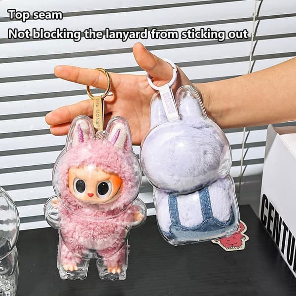 POP MART Labubu The Monsters Macaron Transparent skyddsfodral
