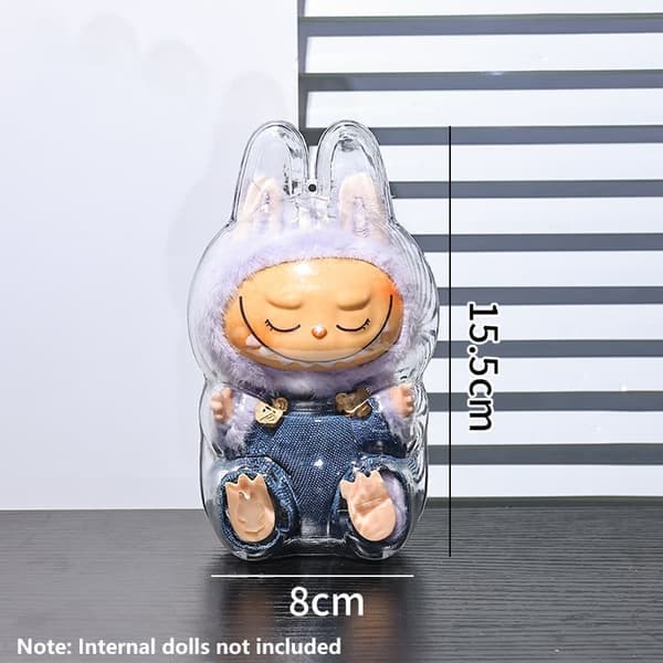 POP MART Labubu The Monsters Macaron Transparent skyddsfodral