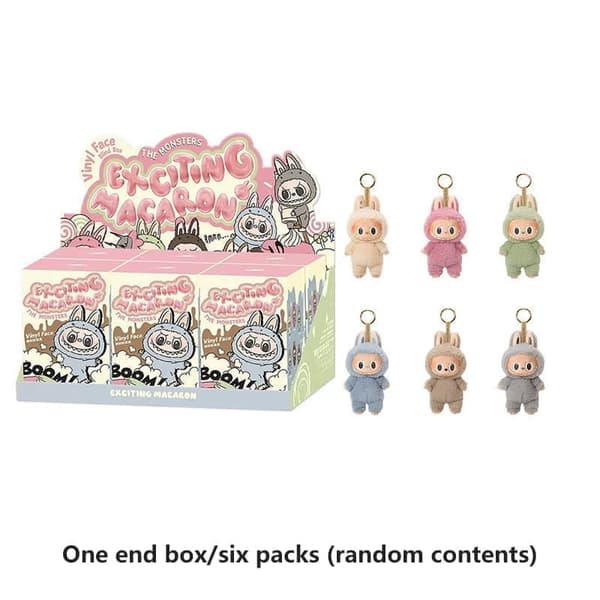 Samlarkollektion: Stående Labubu figur – 1 box med 6 slumpmässiga modeller (17 cm)