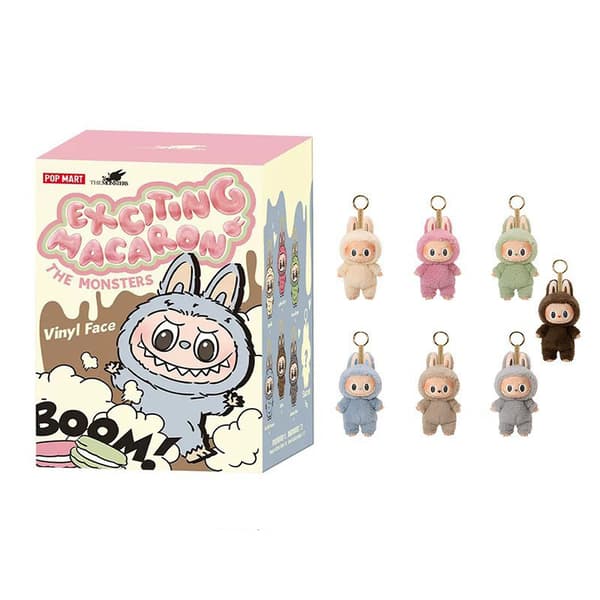 POP MART Monster Macaron-First - Sukupolvi 17cm Labubu Jännittävä Macaron Monsters Soft - Feel Pehmo Avaimenperä - Blind Box Yllätyslahja