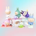 Miniatyrbillede 4 af 5: FUNNY LABUBU Yoga Edition – 6-pak samlerfigurer (blindboks) i gennemsigtig opbevaringspose