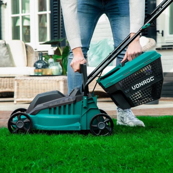 VONROC Plæneklipper 1300W - 32 cm | Inkl. 30L opsamler