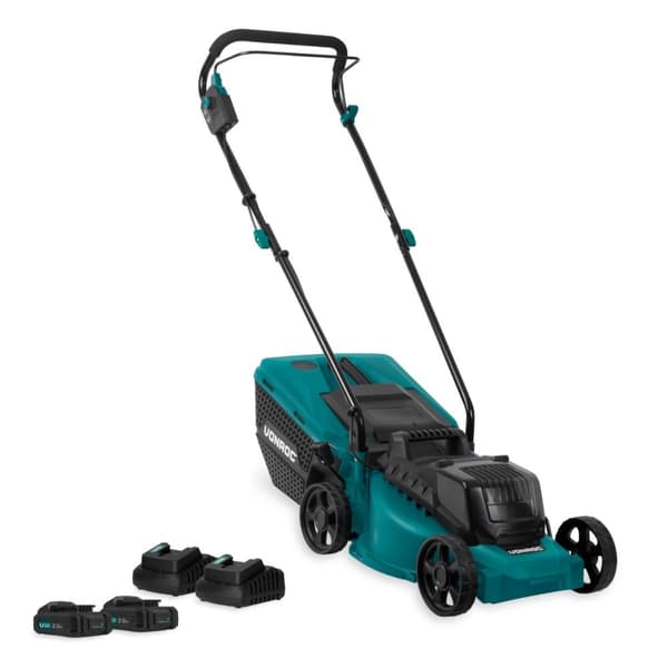VONROC Plæneklipper 40V - 33cm - kulfri motor | Inkl. 2x 2.0Ah akku og oplader
