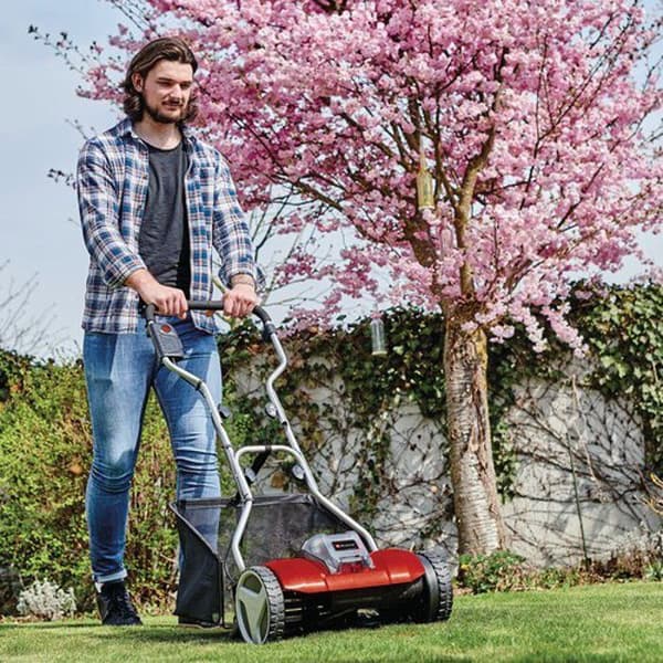 Einhell Manuell Gräsklippare Trådlös GE-HM 18/38 Li - Solo Power X-Change (18V) Levereras utan Batteri eller Laddare