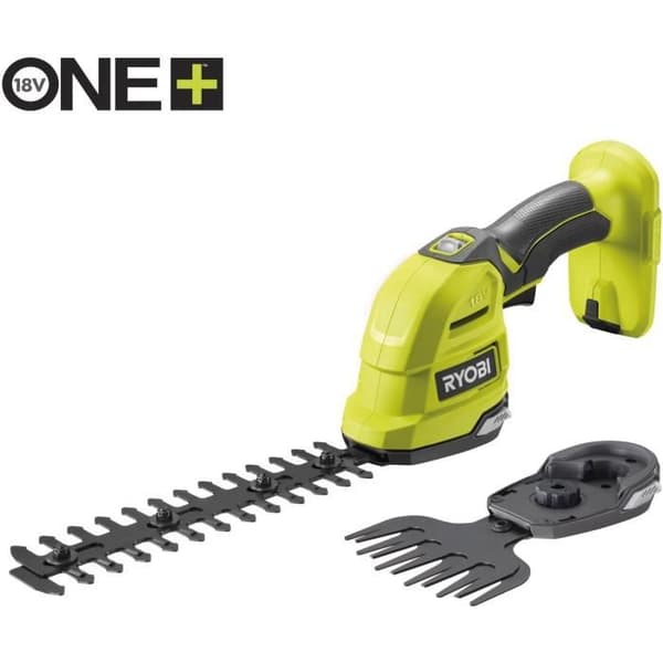 RYOBI RY18GSA-0 gräsklippare - Dubbel funktion: Växtskulptör - 120 mm och 200 mm blad - 18V