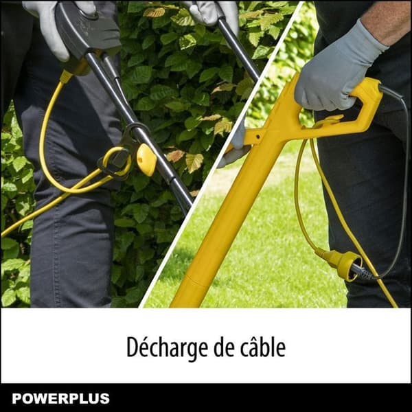 POWERPLUS POWXG6212T Elektrisk gräsklippare och kantklippare - Gräsklippare 1300W & 32 mm Ø och kantklippare 250W & 220mm Ø