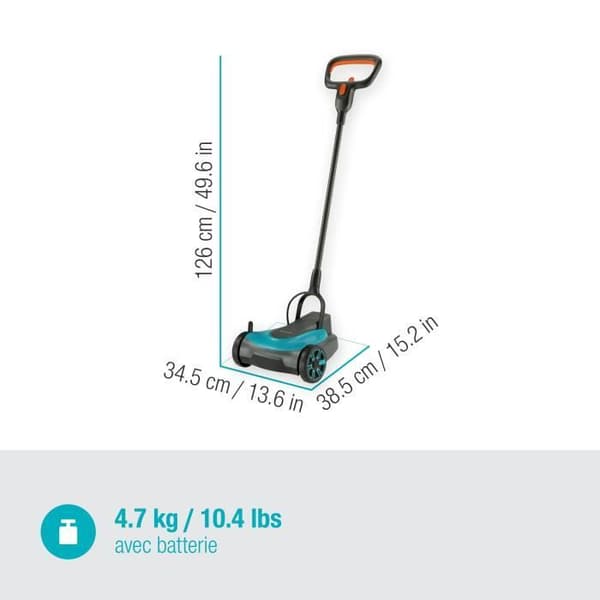 Gräsklippare - GARDENA - HandyMower 22/18V P4A - Batteriklippare - Grå - 32 cm - 75 mm