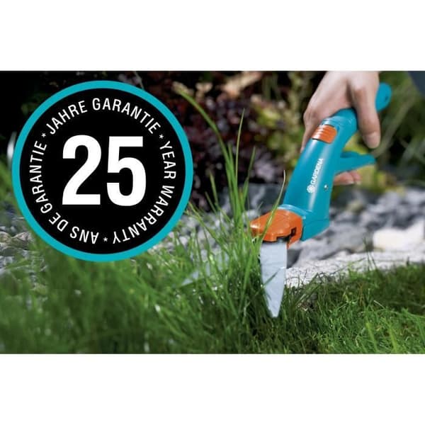 GARDENA Gräsax - Vågiga blad - Ergonomiskt handtag - Styrdyna - 360° - 25 års garanti