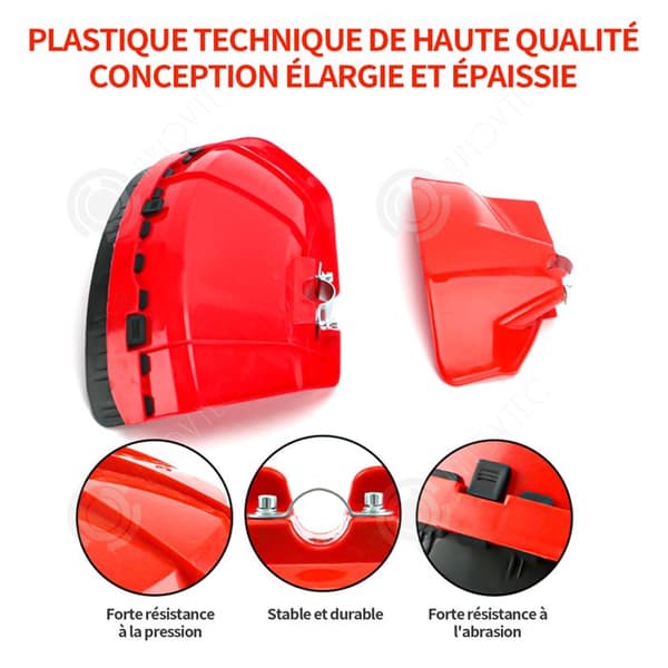 INN Skydd för grästrimmer 38x22cm röd gör den större och tjockare universella plasttillbehör för gräsklippare
