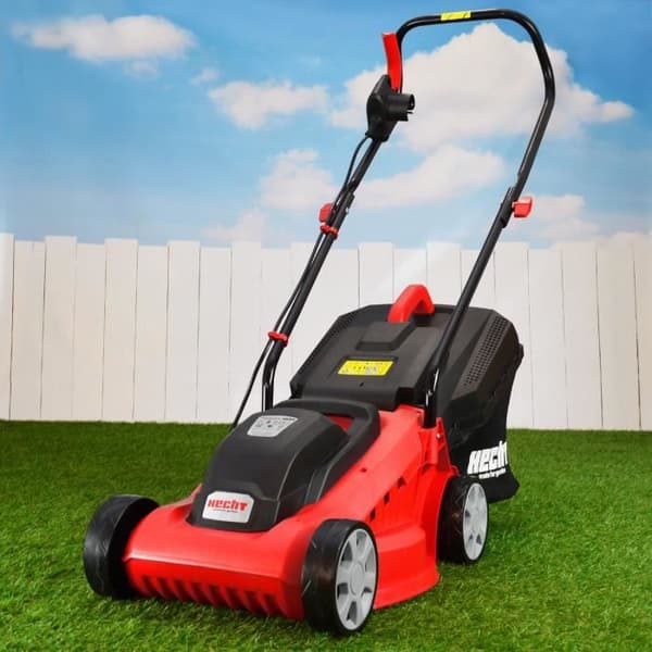 HECHT trädgård 1233 Elektrisk gräsklippare 1200 W Turbo-motor Klipphöjd 20/40/60 Kapacitet på fällkorg 30 l Klippbredd 33 cm