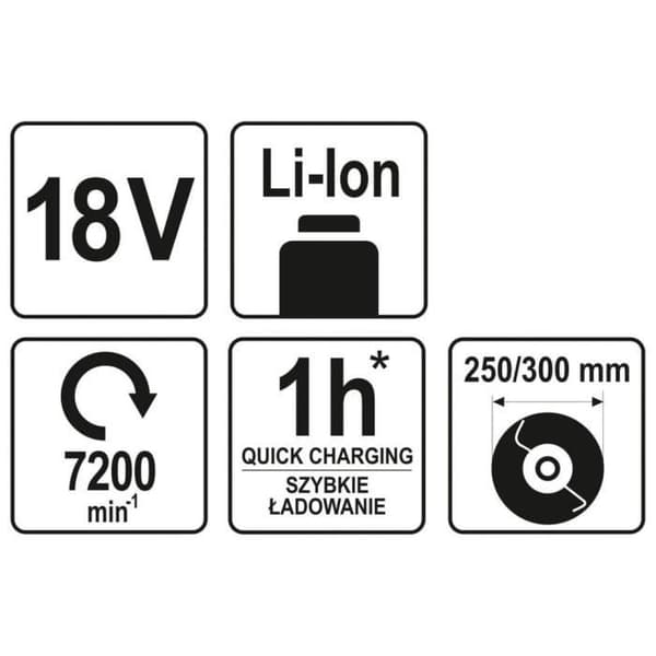 YATO 18V 300mm batterilös gräsklippare