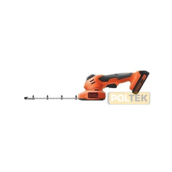 Black+Decker gräsklippare - BCSS18D1-QW - Black+Decker Sekatör 18 V, 1 Batteri 18 2,0 Ah, Orange, Svart