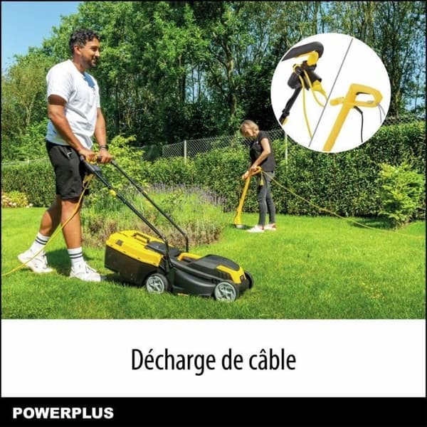Gräsklippare och Elektrisk Trimmer - POWERPLUS - POWXG62205T - Gräsklippare 1300 W & 32 mm Ø - Trimmer 250 W & 220 mm Ø