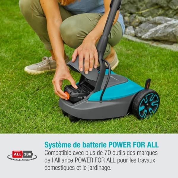 Gräsklippare - GARDENA - HandyMower 22/18V P4A - Batteriklippare - Grå - 32 cm - 75 mm