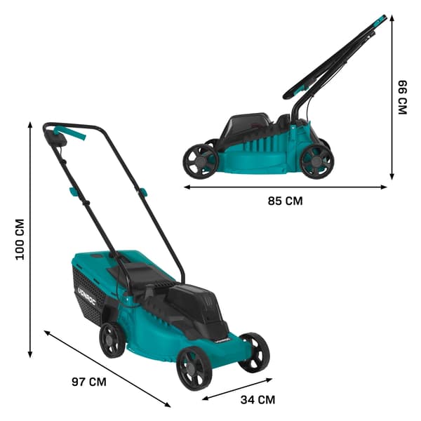 VONROC Plæneklipper 20V – Kulfri - 32 cm | Inkl. 2.0Ah Akku og oplader