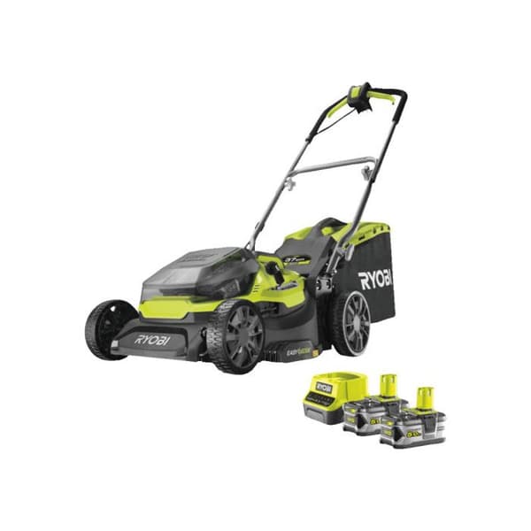 RYOBI - 36V HYBRID push-klippare (drivs av 2 ONE+™-batterier) - 37 cm kapning + 2 5 Ah-batterier & laddning. - RY18LMH37A-250