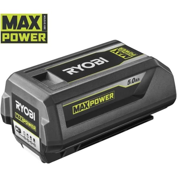 RYOBI - 36V MAXPOWER Power Assist™ Borstlös gräsklippare - klippning Ø 46 cm - uppsamling/mulching + 5 Ah batteri & laddning. - RLM36X46H50PG
