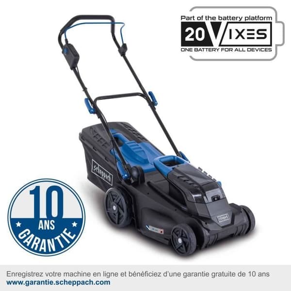Trådlös gräsklippare BC-MP380-X - klippbredd 38cm + mulchning + uppsamling + justerbar höjd - SCHEPPACH 20V IXES - utan batteri eller laddare