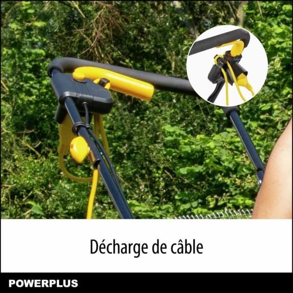 Elmotorgräsklippare - POWERPLUS - POWEG62203 - 1000 W - 320 mm Ø - Med uppsamling och bakutkast