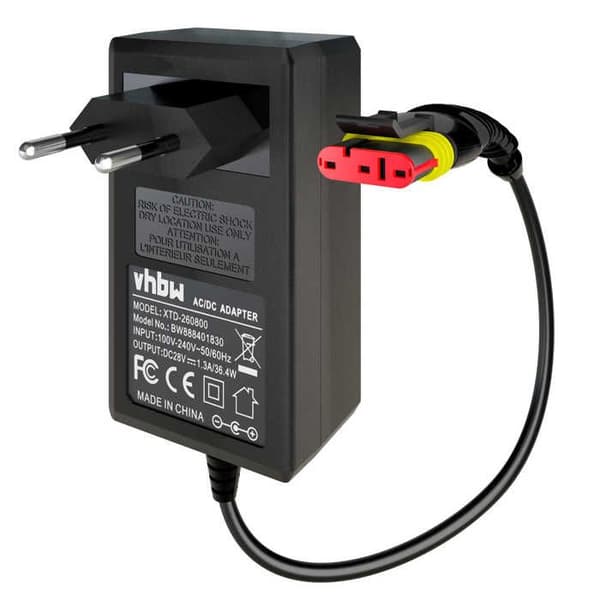 vhbw Nätadapter kompatibel med Gardena R50Li, R80Li, R40li, R45Li, R70Li, Sileno City, Sileno Life gräsklippare, robot