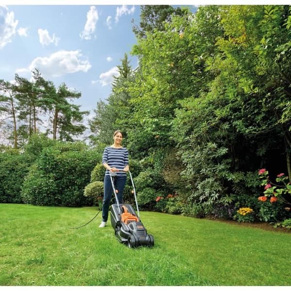 BLACK+DECKER BEMW351-QS elektrisk gräsklippare - 1000W - 32 cm klipplängd - 3 justerbara höjder