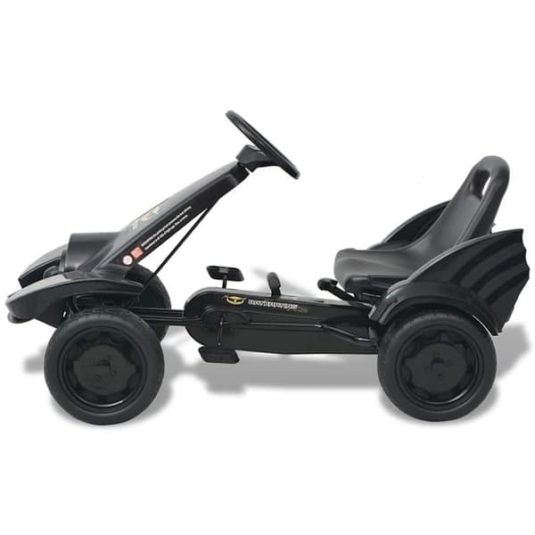 vidaXL gokart med pedaler med justerbart sæde i sort