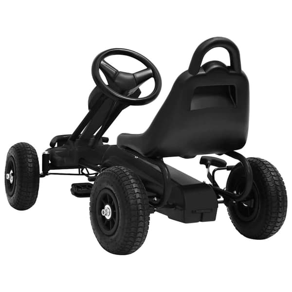 vidaXL Pedaldriven gokart med luftfyllda däck svart