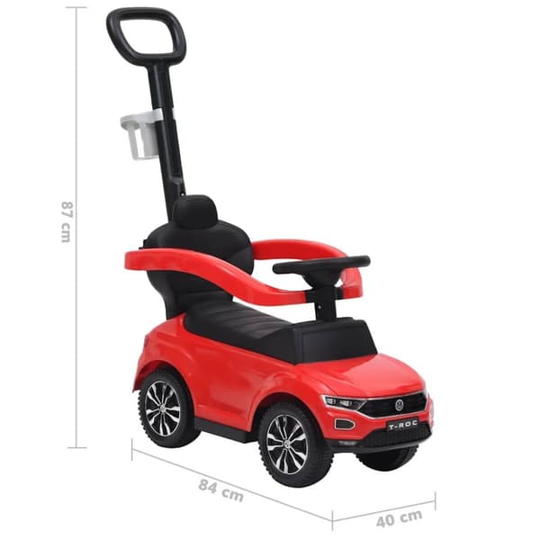 vidaXL Potkuauto Volkswagen T-Roc punainen
