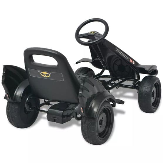 Gokart Med Pedaler Och Justerbart Säte Svart