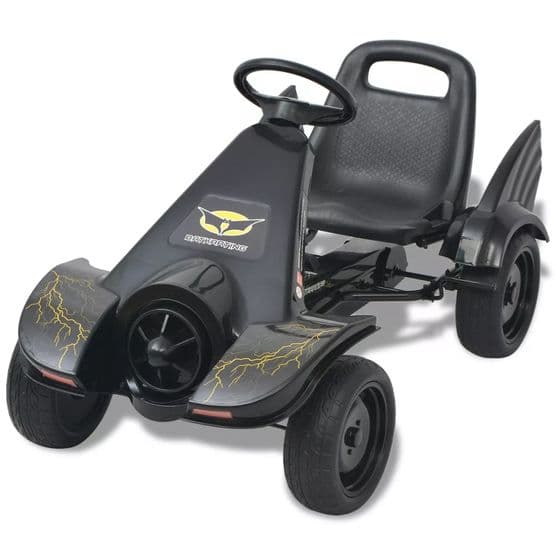 Gokart Med Pedaler Och Justerbart Säte Svart