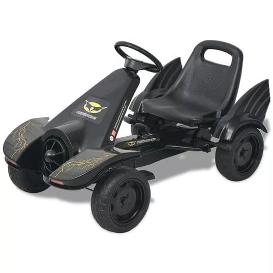 Gokart Med Pedaler Och Justerbart Säte Svart