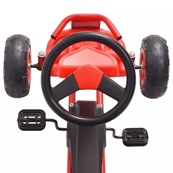 Pedaldriven Gokart Med Luftdäck Röd