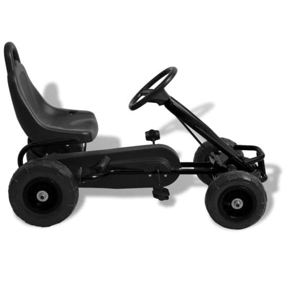 Pedaldriven Gokart Med Luftfyllda Däck Svart