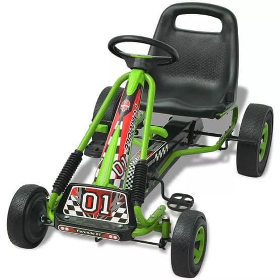 Gokart Med Pedal Och Justerbart Säte Grön