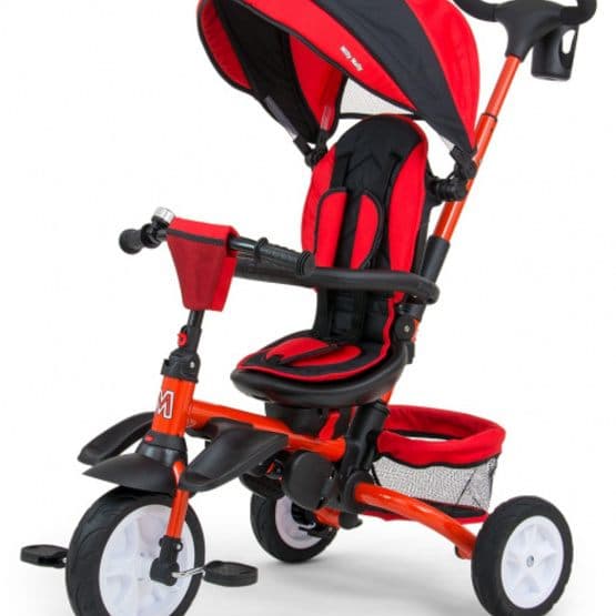 Milly Mally - Trehjuling / Sulky 109 Cm Röd/Svart