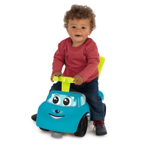 Smoby - Blå bilhållare - Walker-funktion - Leksakslåda - 10 månader och över - Tillverkad i Frankrike