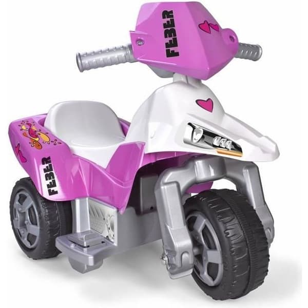 FEBER elektrisk trimoto för barn - The Pink Tatoo Trimoto - 6V batteri - Rosa