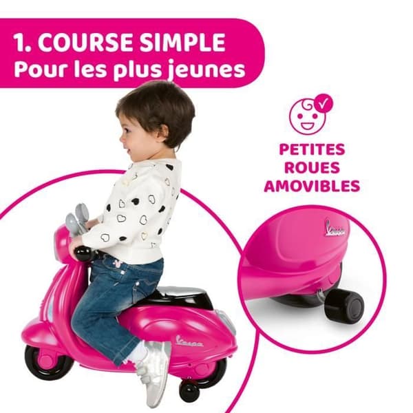 Skoterhållare Vespa Primavera - Rosa - Ljud och ljus - CHICCO