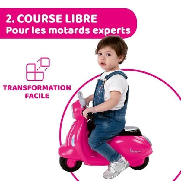 Skoterhållare Vespa Primavera - Rosa - Ljud och ljus - CHICCO