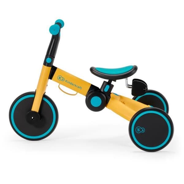 Kinderkraft 4TRIKE 3 in 1 trehjuling - Gul - Fällbar - För barn i åldrarna 1 till 5 år