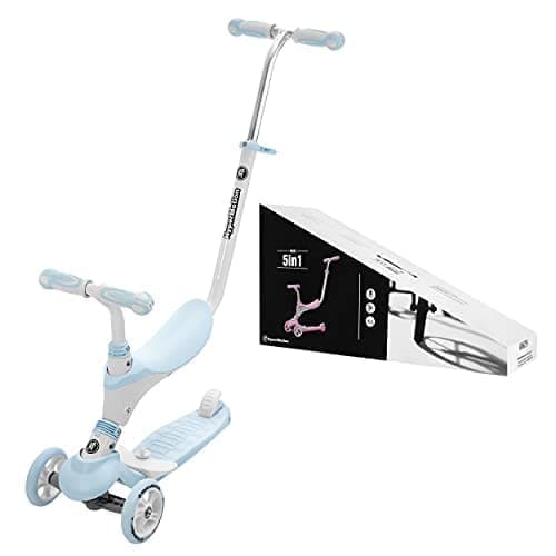 HyperMotion, løbehjul til børn, balanceløbehjul til de mindste, 3 i 1, lastkapacitet op til 20 kg, ridefunktion, justerbar styrhøjde, Blå 5IN1