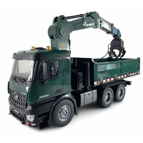 Mercedes-Benz Arocs Fjärrkontrollkrantruck - AMEWI 22568 - Grön - Fjärrkontrollleksak