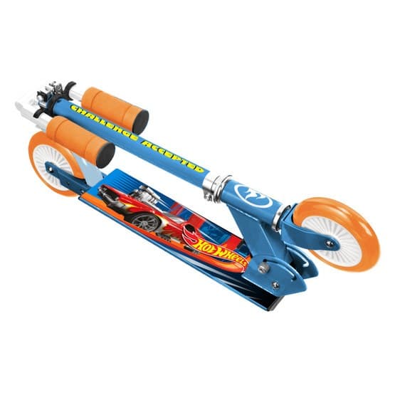 Stamp - 2 Hjul Barnscooter Hot Wheels Fällbar Fotbroms Blå