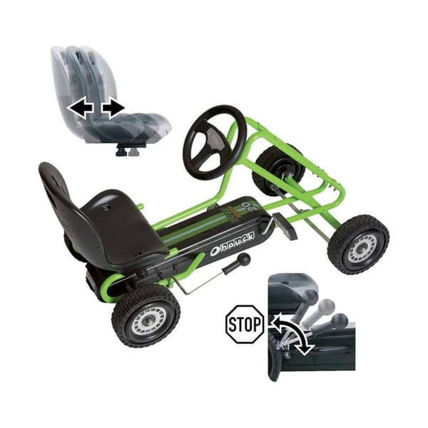 Trampbil - Hauck - Thunder Go Green Cart - Justerbar skovsäte - 4 hjul