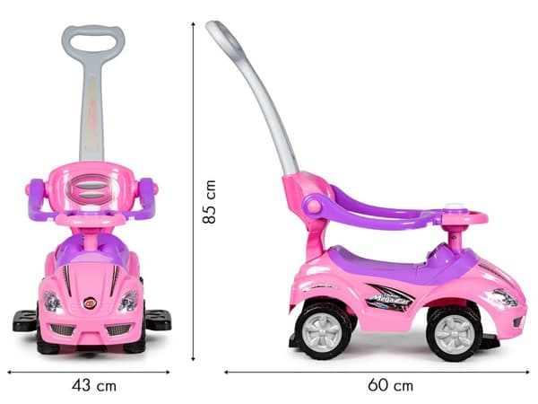 Push bil push bil deluxe vokser med dig - Pink
