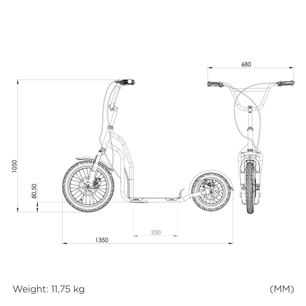 Air scooter 16" silver