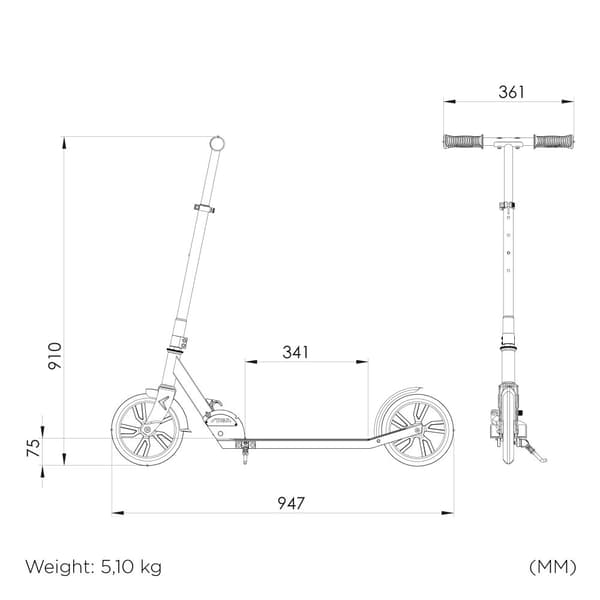 STR Kick Scooter Route 200-S Black/Lime