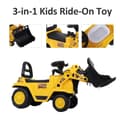 Miniatyrbillede 6 af 9: Rootz 3-i-1 Trettraktor - Ride-On Bulldozer Digger Tractor - Trækvogn - Legelastbil - PP Plast - Gul - 80 cm x 26,5 cm x 39 cm