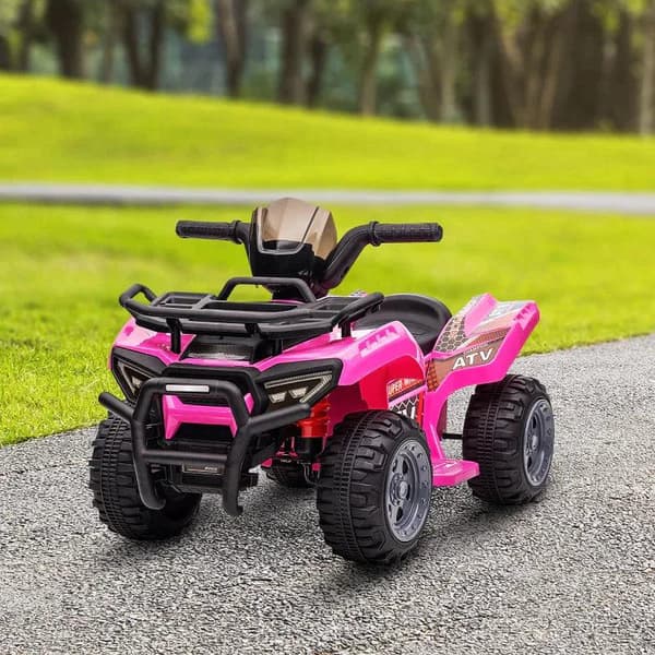 Rootz Elfordon för barn - Elmotorcykel - Mini Elektrisk Quad - Elektrisk ATV-vagn för barn - LED-frontljus - Rosa - 70 x 42 x 45 cm